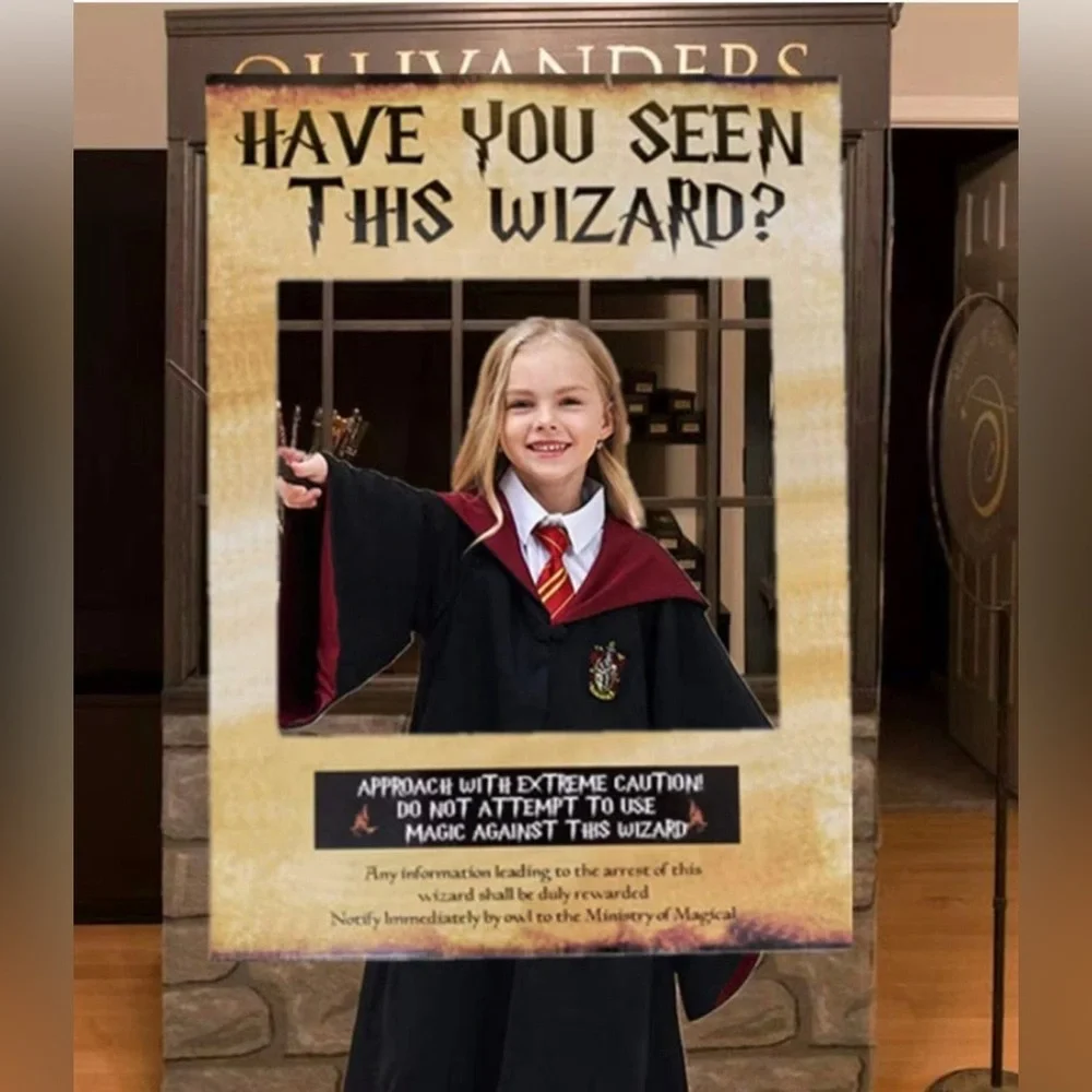 Wizard Theme Party Photo Booth Props - Magical Frame for Wizard Inspired Parties
